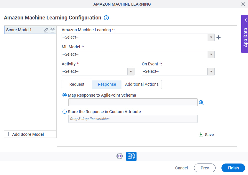 Amazon Machine Learning Configuration Response tab