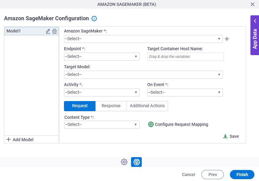 Amazon SageMaker Configuration Request tab