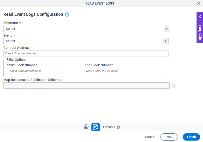 Read Event Logs Configuration screen