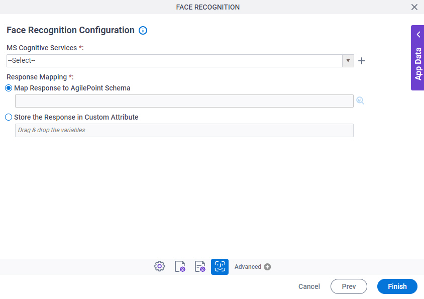 Face Recognition Configuration screen