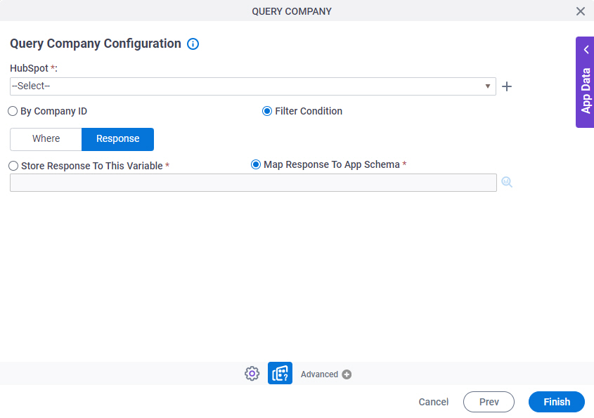 Query Company Configuration Response tab