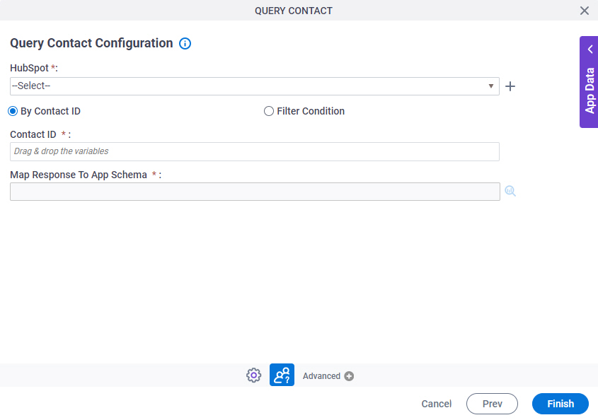 Query Contact Configuration screen