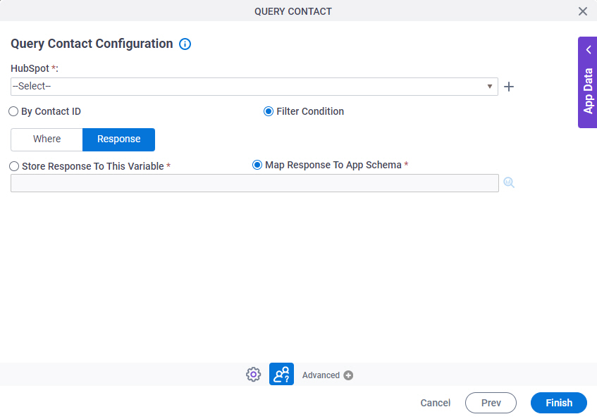 Query Contact Configuration Response tab