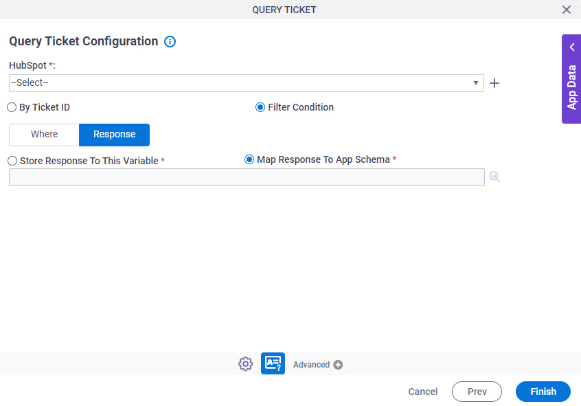 Query Ticket Configuration Response tab