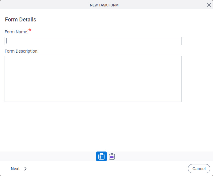 Form Details screen