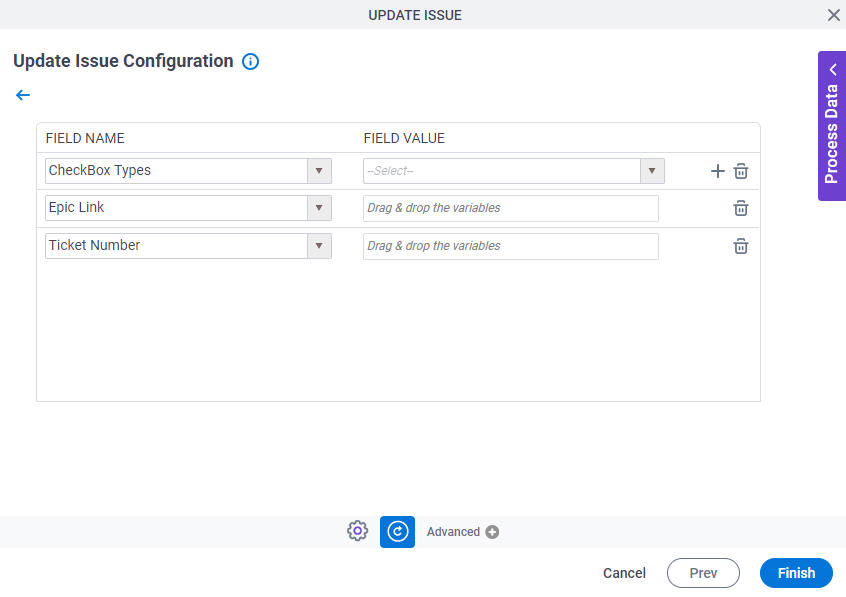 Update Issue Configuration Configure Custom Fields screen