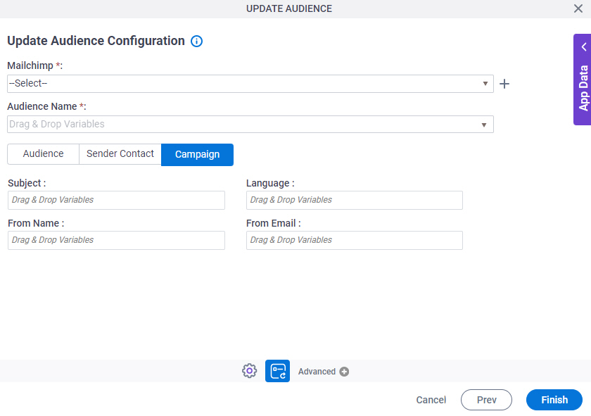 Update Audience Configuration Campaign tab