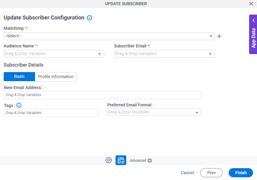 Update Subscriber Configuration Basic tab