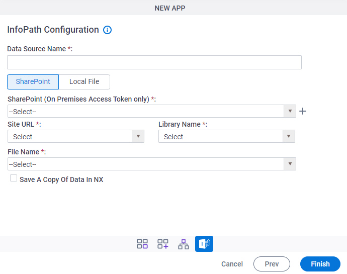 InfoPath Configuration screen