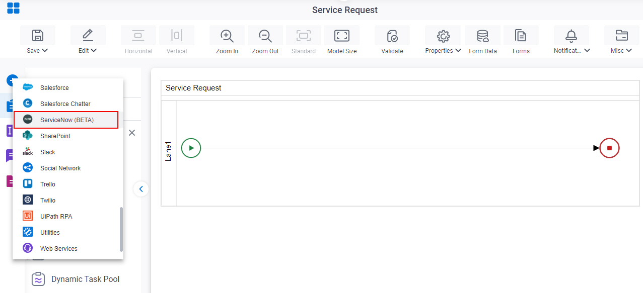 Open ServiceNow tab
