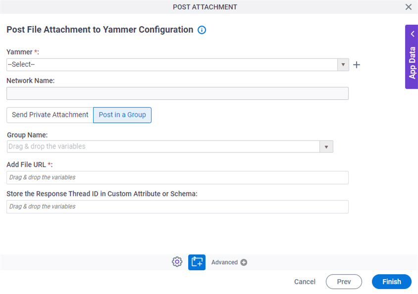 Post File Attachment to Yammer Configuration Post in a Group tab