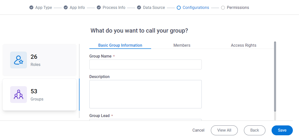 Basic Groups Information tab