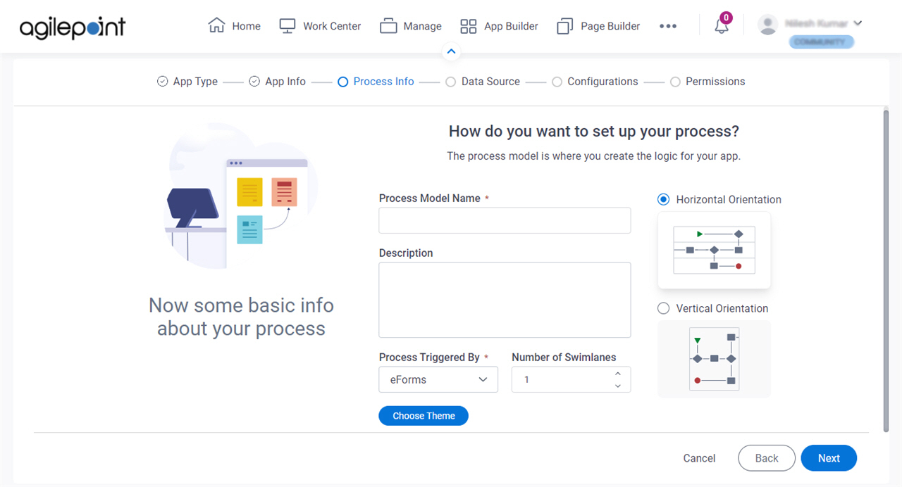 How do you want to set up your process screen