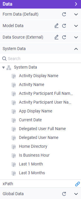 System Data tab