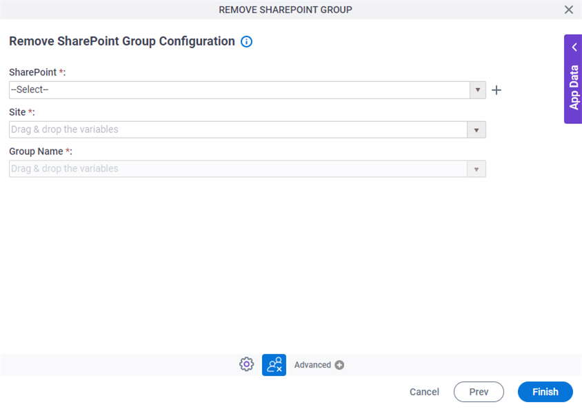 Remove SharePoint Group Configuration screen
