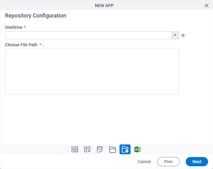 OneDrive Repository Configuration screen
