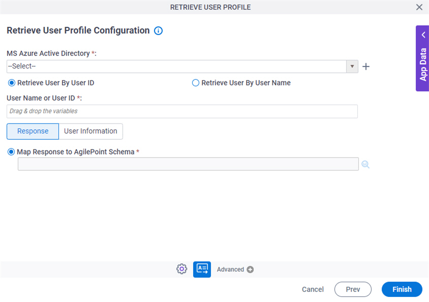 Retrieve User Profile Configuration Response tab