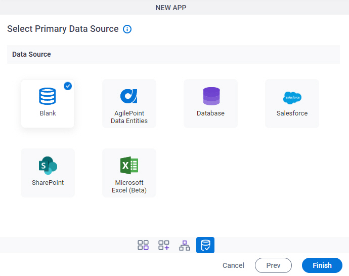 Select Primary Data Source screen