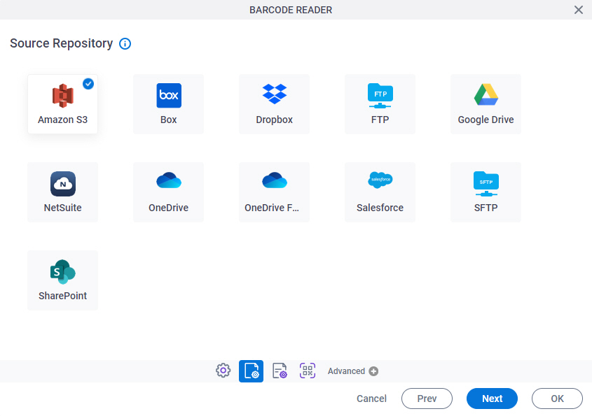 Source Repository screen