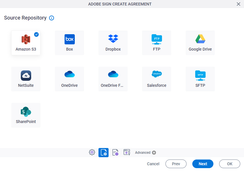 Source Repository screen