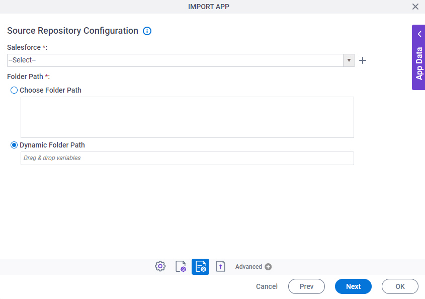 Source Repository Configuration screen Salesforce