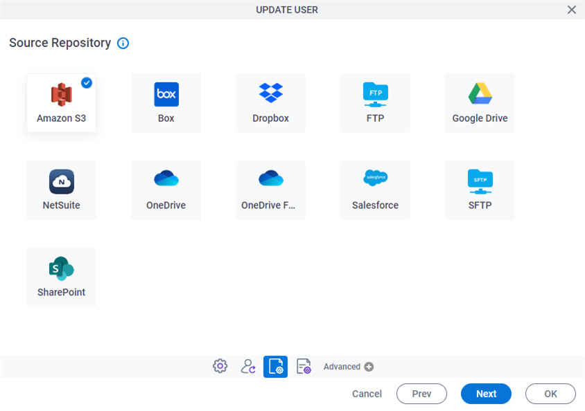 Source Repository screen