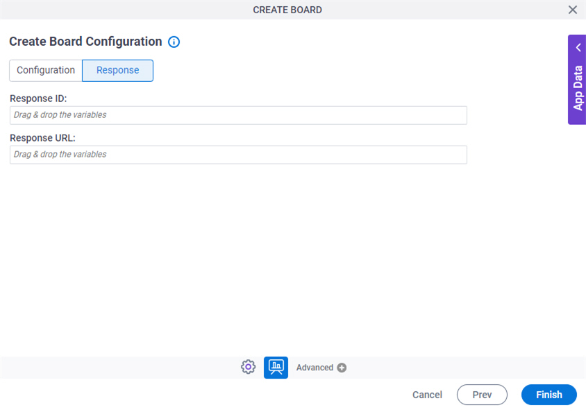 Create Board Configuration Response tab