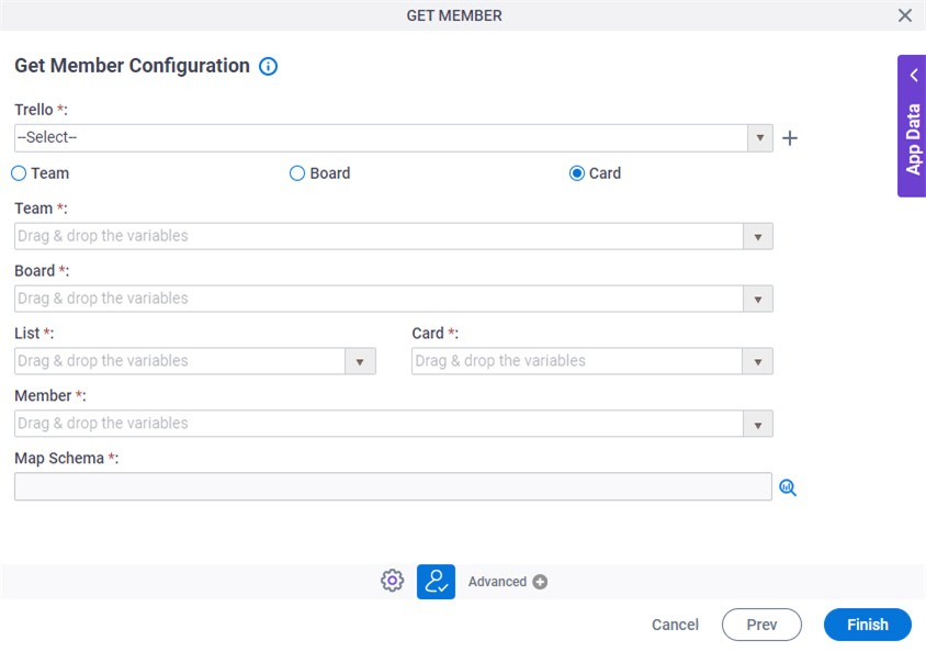 Get Member Configuration Card screen