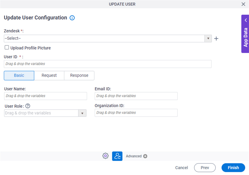 Update User Configuration Basic tab