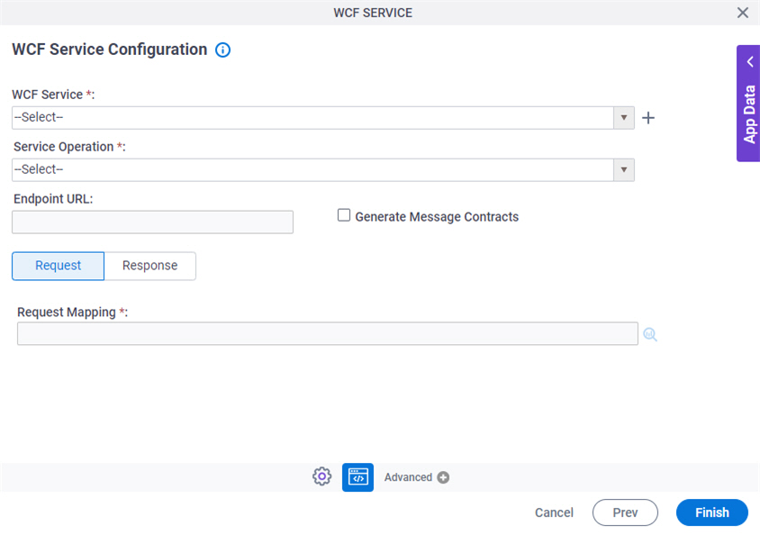 WCF Configuration screen