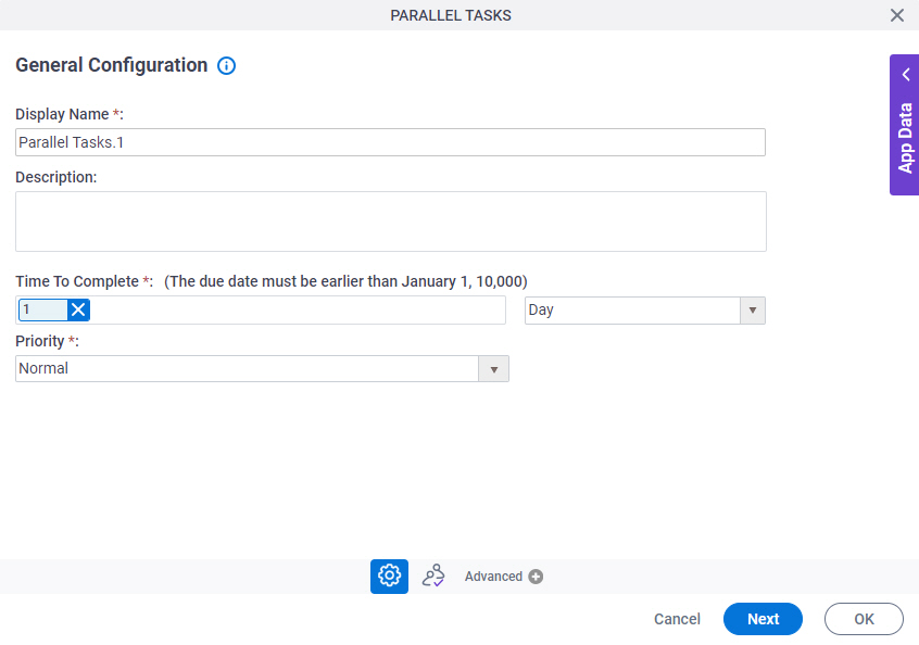 General Configuration screen