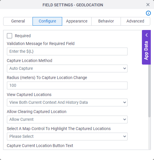 Configure tab