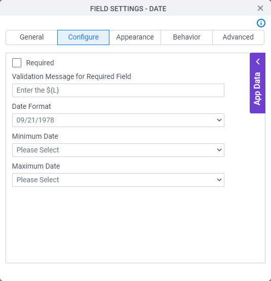 Configure tab