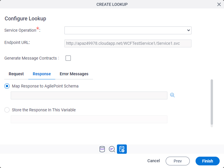 Configure Lookup Response tab