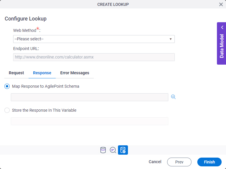 Configure Lookup Response tab