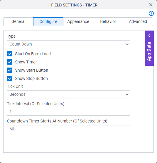 Configure tab