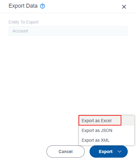 Click Export As Excel