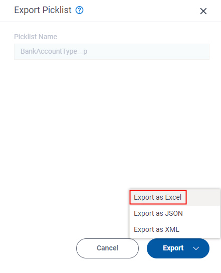 Click Export As Excel