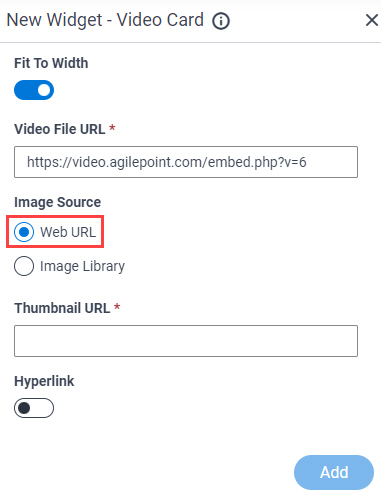 Video Card Widget Web URL