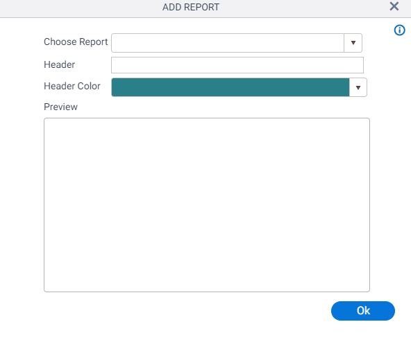 Add Report screen