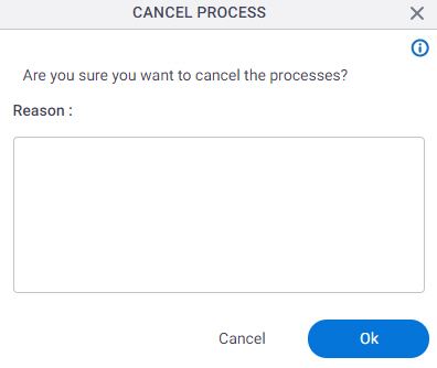 Cancel Process screen