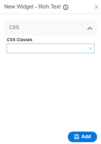 Rich Text Widget screen CSS tab