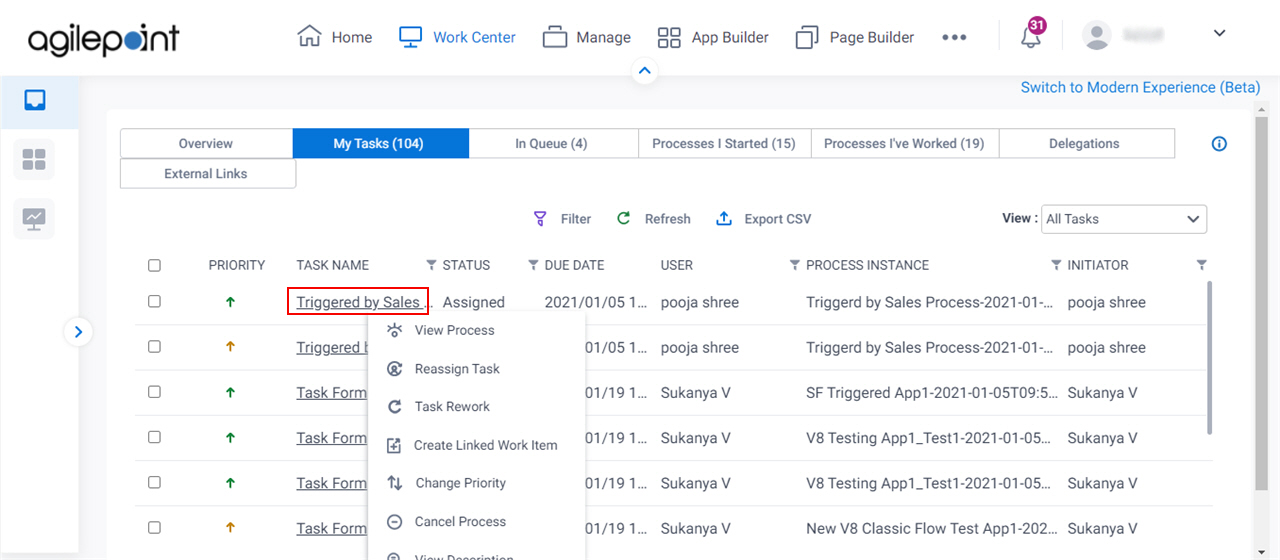 Click Task Name
