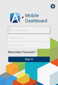 Mobile Dashboard Sign In screen
