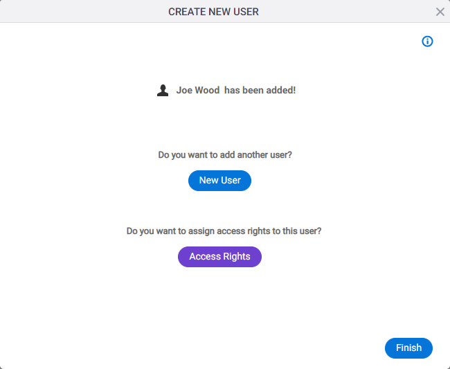 Create New User screen