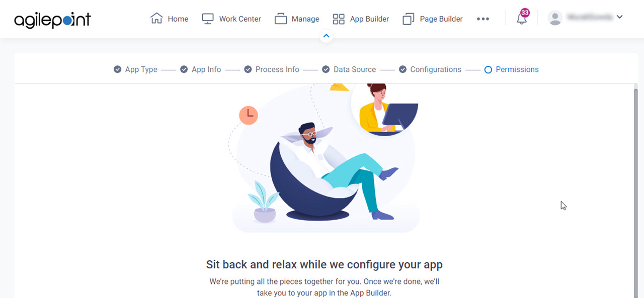 Sit back and relax while we configure your app screen