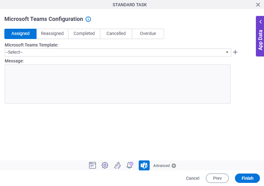 Microsoft Teams Configuration screen