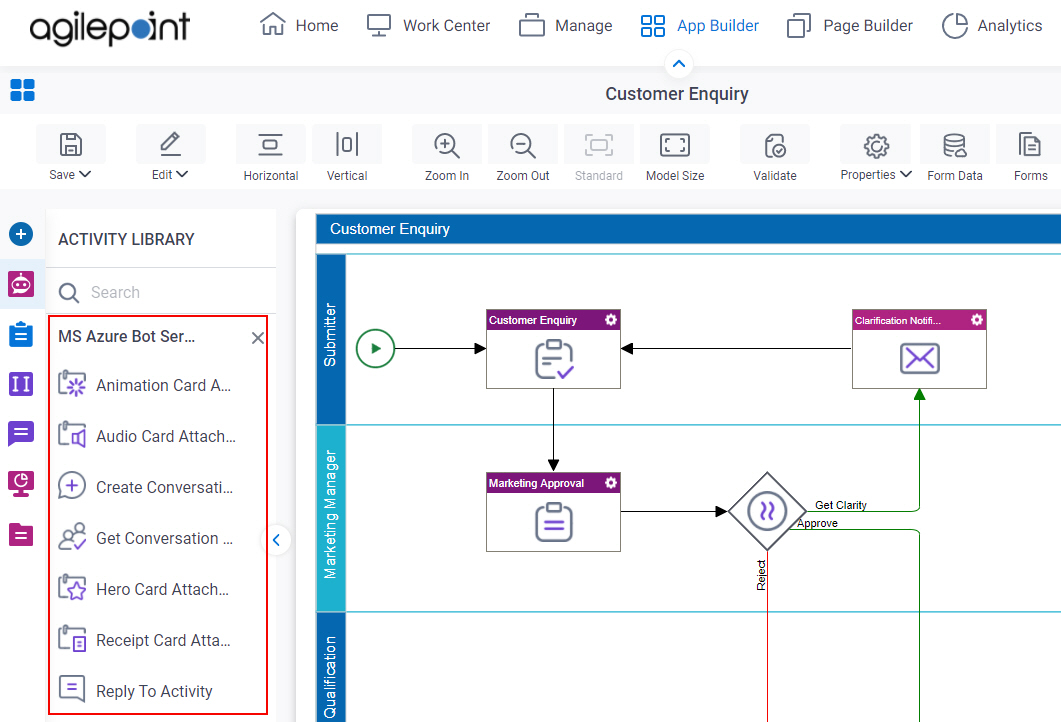 Process Activities for Microsoft Azure Bot Service
