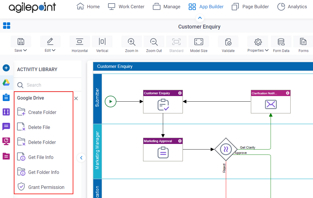 Process Activities for Google Drive