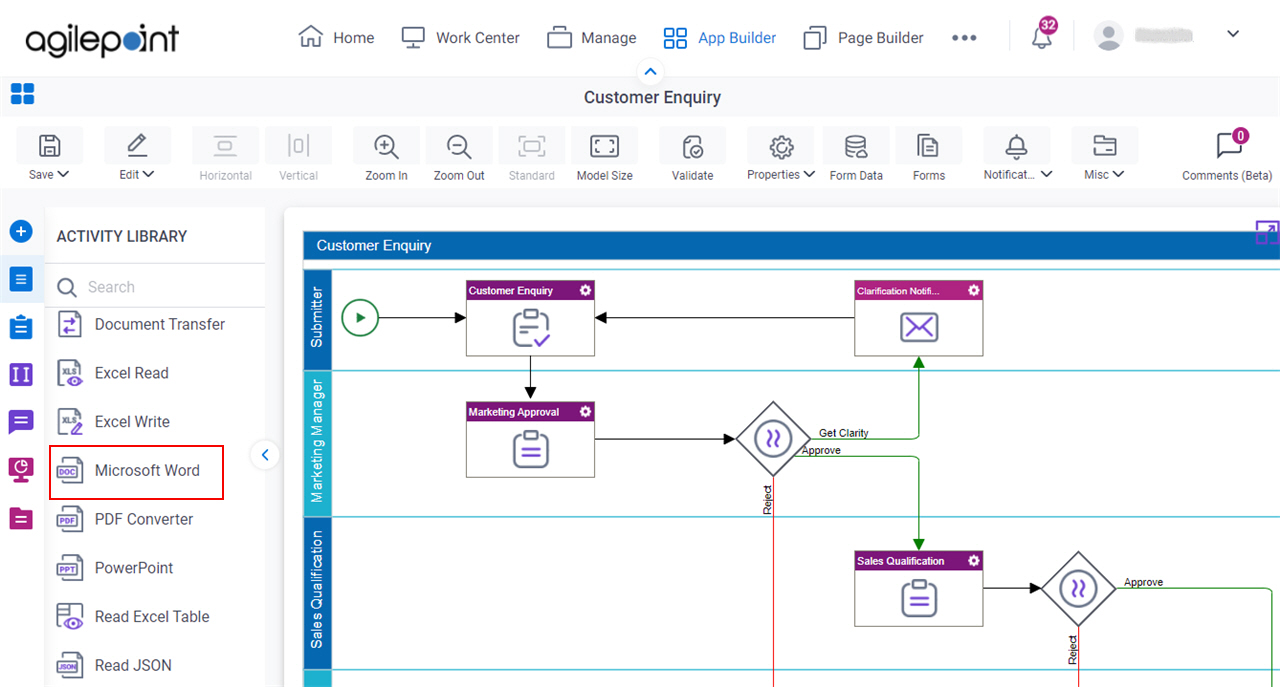 Process Activities for Microsoft Word